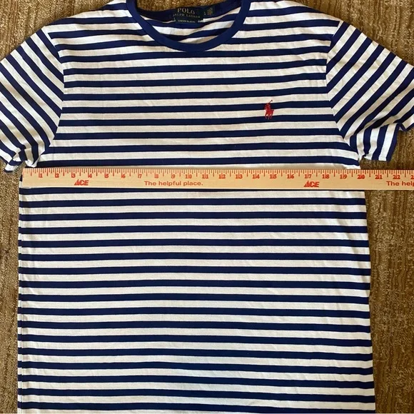 Polo Ralph Lauren Custom Slim Fit Stripe Top in Navy and White L - Picture 8 of 12